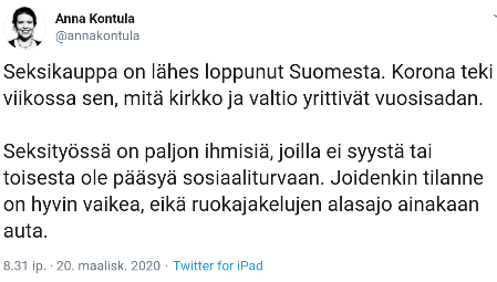 Anna Kontula, vas, huolehtii viruksen seurauksista.png