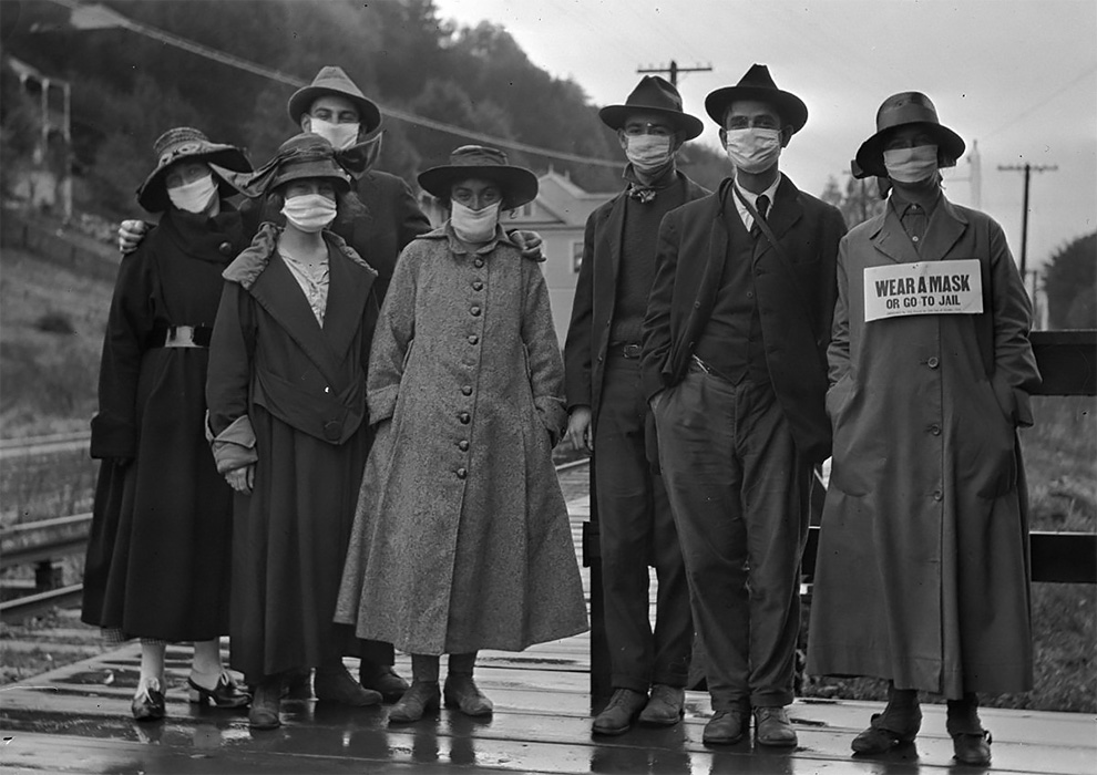 Wear a mask or go to jail 1918