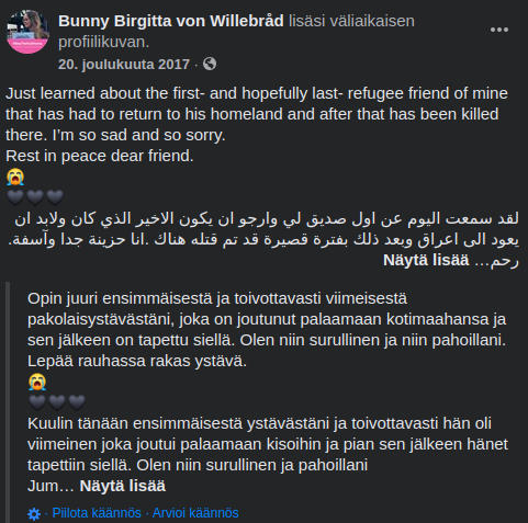 Bunny Birgitan ensimmäinen yståvä  joutui palaamaan kisoihin ja tapettiin pian siellä.jpg