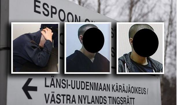 Vain yksi epäillyistä peitti kasvonsa vangitsemiskäsittelyssä. Käräjäoikeus järjestää murha-asiassa pääkäsittelyn tiistaista alkaen. Kuva Solmu Salminen.