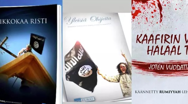 Kuvakaappauksia blogista, johon oli suomennettu Isisin lehtien kirjoituksia vuonna 2017.­KUVA: HS
