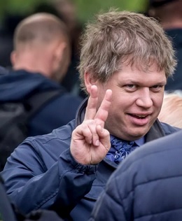 Tiukka linja -puolueen puheenjohtaja Rasmus Paludan. Kuva Mads Claus Rasmussen / EPA