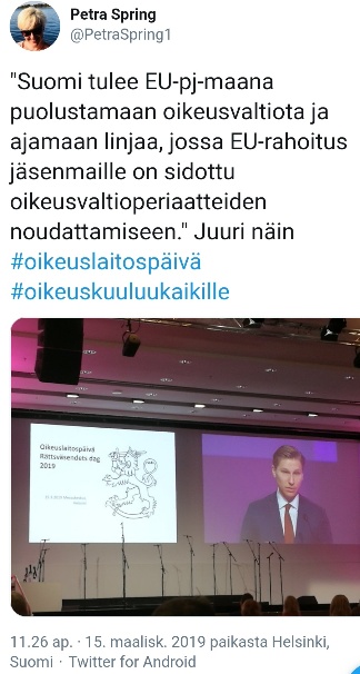Petra Spring on hallituksen kanssa samaa mieltä ja kertoo sen ääneen.jpg