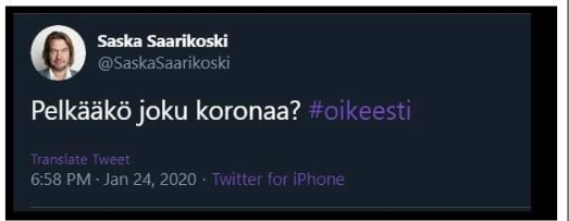 Saskan jo deletoitu twiitti