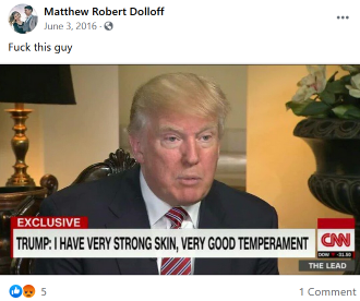 Just Trumpia vihaavia kommareitahan kannattaa Trump-tilaisuuksiin lähettää. Ei miehellä itselläkään kyllä paljon järki päätä pakottanut, siis pojulla.