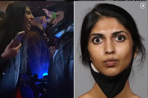 Haista V fasisti, kirkui Devina Singh, 24 ja räki poliisia silmille New York Cityn ke-illan rajuissa rotujen tasa-arvoa edistävissä rähäköissä.jpg