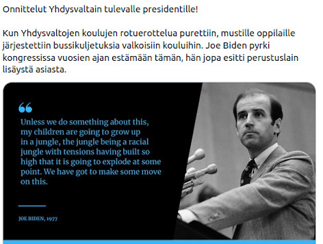 Biden on rasisti globalistii