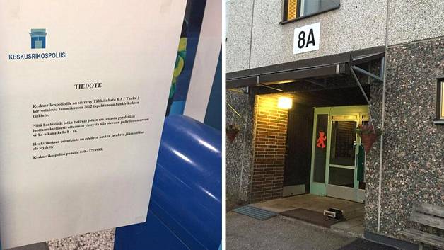 Pernon Siwan sisäikkunassa on keskusrikospoliisin tiedote. Krp pyytää luottamuksellista vihjetietoa viisi vuotta vanhasta katoamisesta. Oikealla näkyvästä kerrostalorapusta Tähkiönkadulta Minna Suomisen epäillään lähteneen viimeiselle matkalleen. (KUVA: Tomi Auremaa / IS)