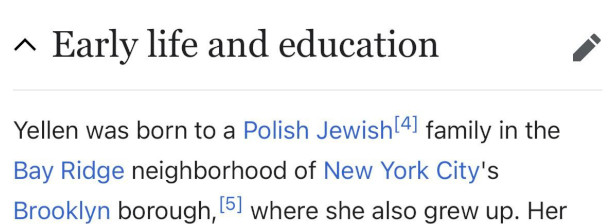 Janet Yellen Wikipedia Yearly life and Education