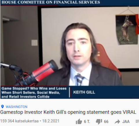 Gamestop investoijan avauspuheenvuoro talouskomitean kuulemisessa levisi kulovalkean tavoin.jpg