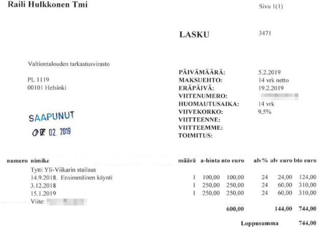Yli-Viikari laskutti myös kauneudenhoitojaan ja stailauksiaan veronmaksajalla, mutta mihin näiden tulos saatiin oikein piilotettua.jpg