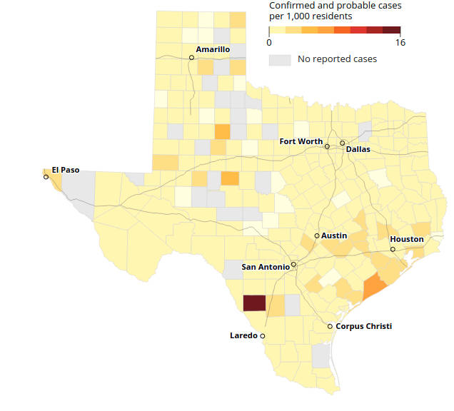 Uudet koronatapaukset Teksasista viimeisen kahden viikon ajalta eli kun osavaltio ollut täysin auki.jpg
