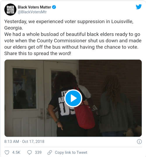 Black Voters Matter kertoo kohtaamastaan rasismista - tällä kertaa ystävälliset aktivisit olisivat vain halunneet viedä kauniit vanhukset äänestämään, mutta valkoinen ylivalta tukahdutti aikeen.jpg