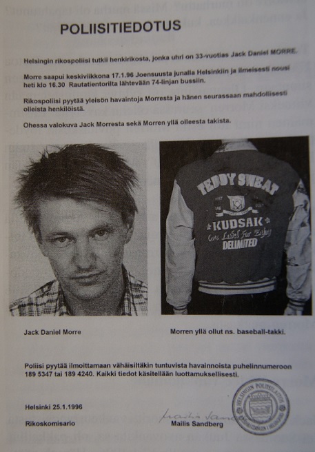 Poliisitiedotus Murharyhmä lehdessä 1/1998 olleesta artikkelista
