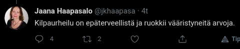 Kilpaurheilu on Jaanan mielestä epätervettä.jpg