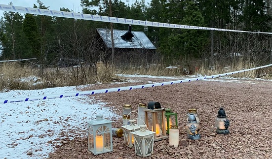 Polisen larmades om branden sent på annandag jul i fjol. Bild: ÅRTV