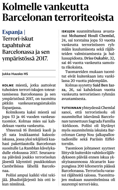 Helsingin Sanomat 29.5.2021