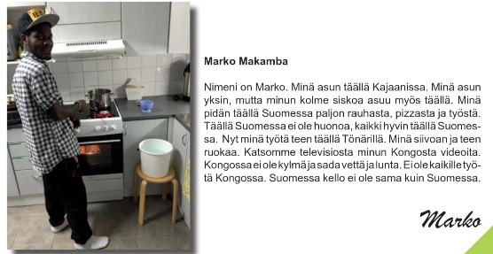 Suomessa kello ei ole sama kuin Suomessa, Kongomarko Makamba.jpg