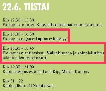 Viime tiistain luennot elokapisten porukalta.