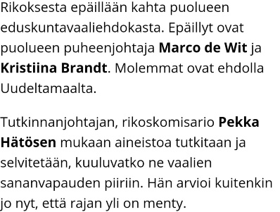 PolPo-aktivisti Pekka Hätösen, Vihr, normipäivä: