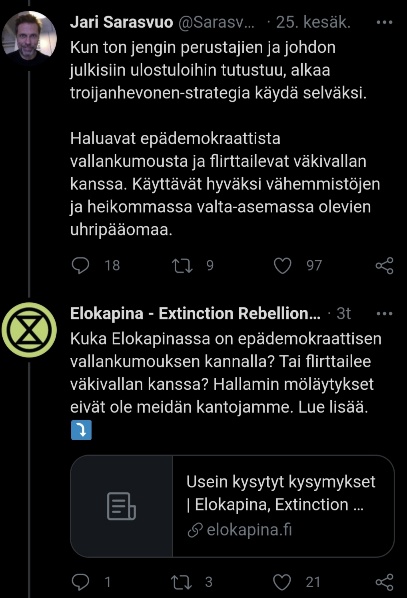 Vaikka kopioivat toimintaansa paljolti BLM-pelikirjasta, eivät he ole sieltä oppineet valkoisen rodun pahuudesta vielä mitään; tarvitaan lisää valkoisuuden itserefleksointia.