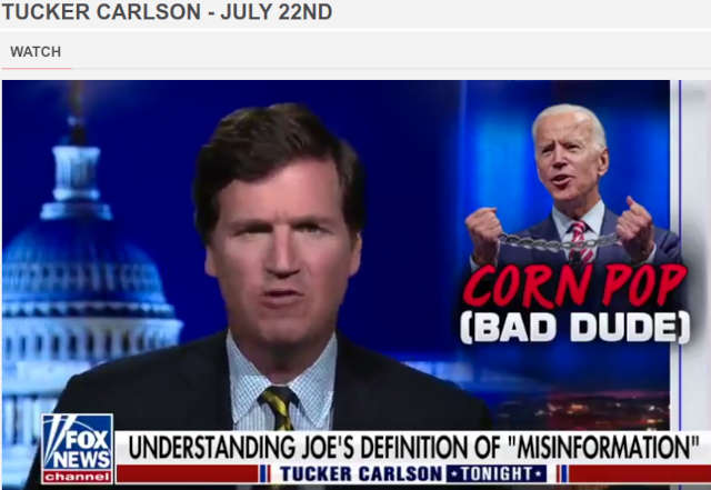 Maailman superduper ylivertaisesti suosituin valkoisen ylivallan pressa Biden kuritaa misinformaation levittäjiä kuten Tuckeria.jpg