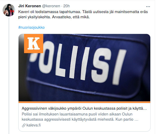 Surkeaa uutisointia.