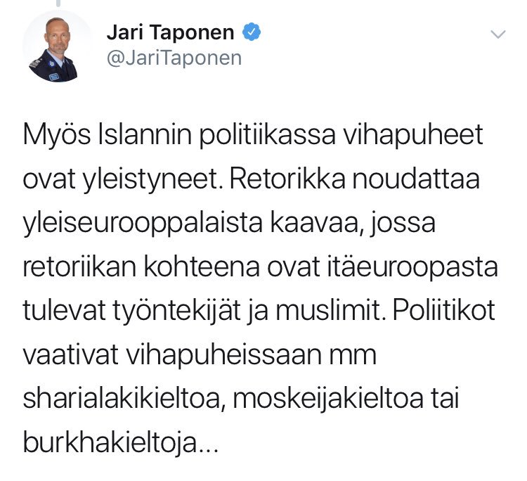 Suomen poliisi paheksumassa rinnakkaislainsäädännön kritisointia toisessa maassa