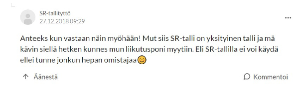 SR Talli ei kuulemma ollut kaikille kiinnostuneille avoin paikka kuten hevosharrastustallit yleensä.jpg