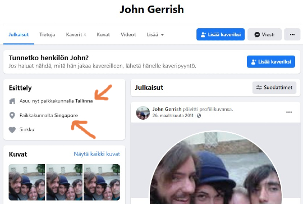 John Gerrish -nimisen miehen Facebook -seinää ruutukaappauksena.jpg