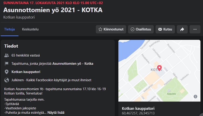Kuvakaappaus Facebookista.