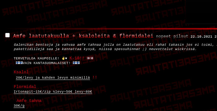 Vahvaa tahnaa takuulla.