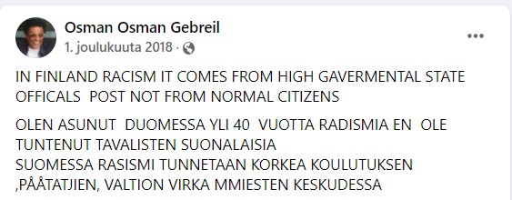 Hassanin suomen kielen taidot eivät oikein vakuuta. Mies on asunut yli 40v Suomessa. Tosin englantia kirjoittaa yhtä heikosti....jpg