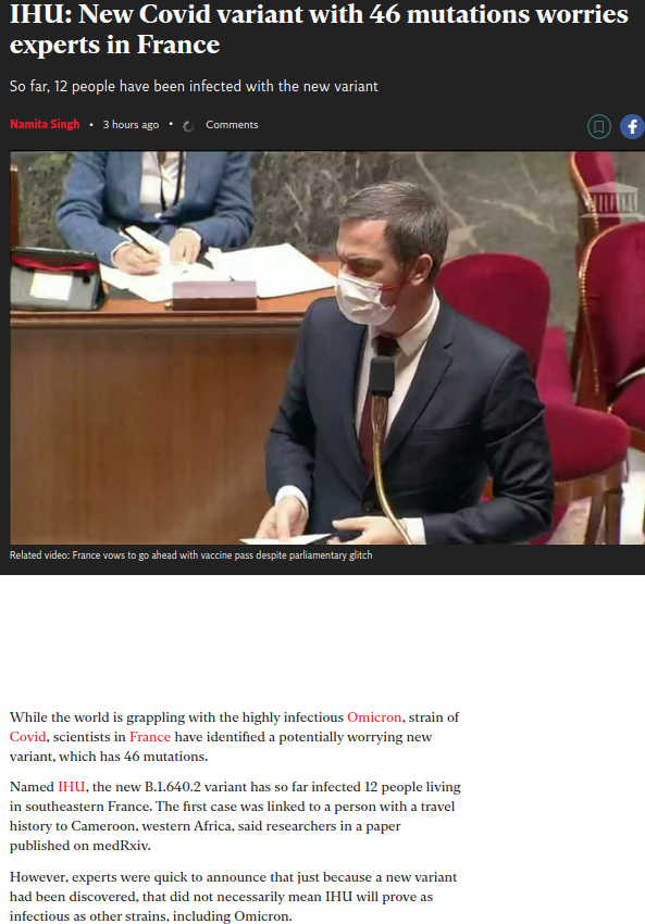 Ranskasta löydetty uusi virusmutantti huolestuttaa ns. asiantuntijoita, uutisoi mm. The Independent kolmisen h sitten.jpg