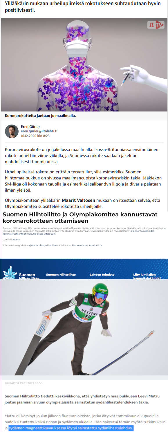 Olympiakomitean ylilääkäri Maarit Valtonen piti itsestäänselvänä, että urheilijat ottavat koronarokotteen ja hiihtoliitto markkinoi sitä meille muillekin. Olympialaisurheilijat Kiinassa oli oltava rokotettuja.jpg