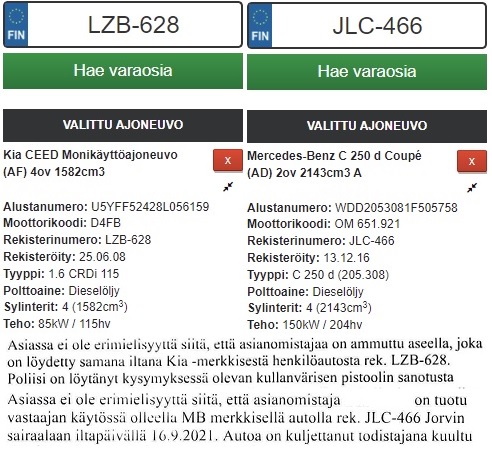 Autojen tiedot Motonet.fi. Tekstit tapahtumain teonkuvauksesta.