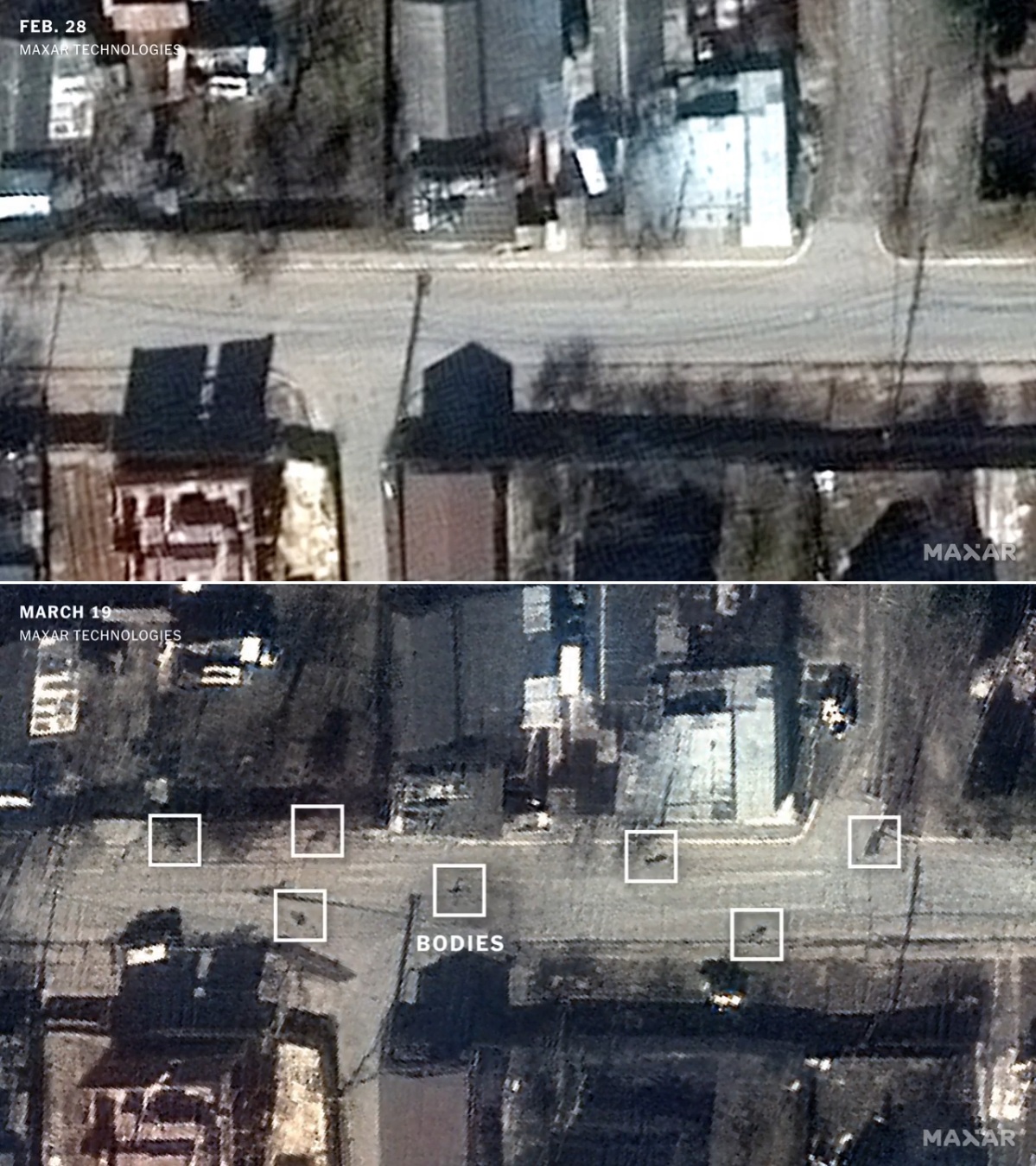 Maxar sateliittikuvat helmikuu 28 vs maaliskuu 19.jpg