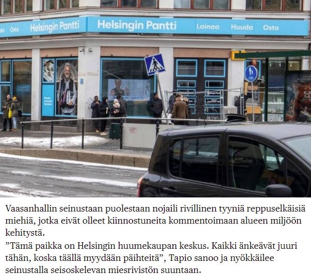 Erityisesti Vaasahallin Helsinginkadun puoleinen nurkkaus on usein kaupunkilaisten kansoittama. Kuva: Kimmo Penttinen. Teksti HS.