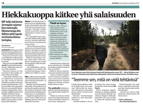 Artikkeli Aamuposti-lehdestä 4.6.2017.