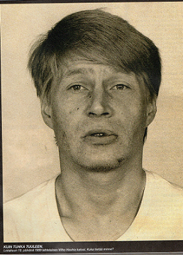 Kuin tuhka tuuleen. Lokakuun 10. päivänä 1989 lahtelainen Vilho Hauhia katosi. Kuka tietää minne? Kuva poliisi, teksti Alibi 3/2014.