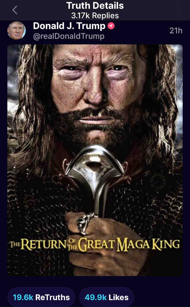 MAGA KING, Trumpin postaus2.jpg