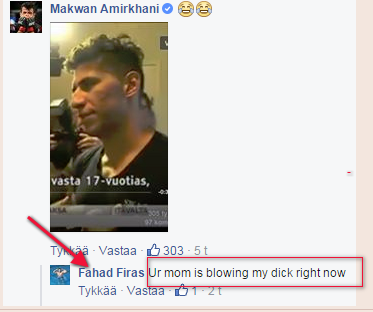 Firas haukkuu Amirkhanin äitiä ja tuo on muslimikulttuurissa vähän ikävämpi juttu, Zidanen kuuluisa pääpusku johtui siitä.png
