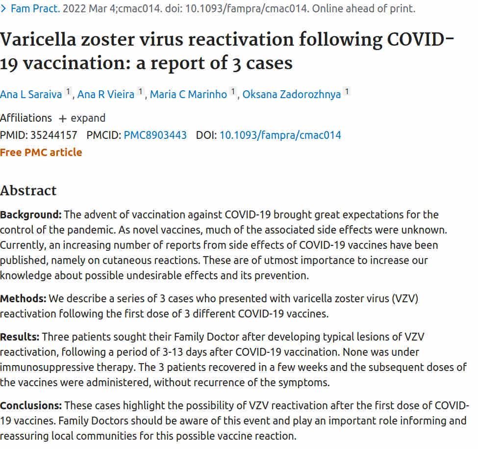 Varicella Zoster-viruksen uudelleenaktivoituminen aka. vyöruusun puhkeaminen 1. injektion jälkeen.jpg
