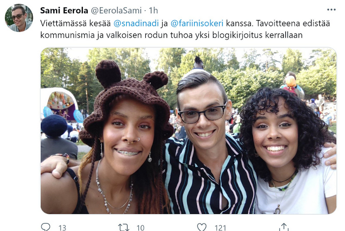 Sami Eerola levittää vihaa. Twitter sallii sen.
