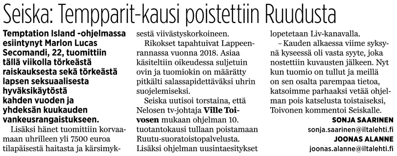 Iltalehti 29.7.2022.
