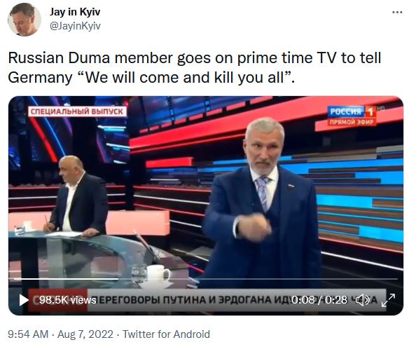 Normimenoa venäjän valtiollissa mediassa Rossia1 kanavalla saksalaisista - tulemme ja tapamme teidät kaikki.JPG