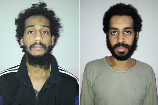El Shafee Elsheikh (vas.) ja Alexanda Kotey. KUVA: SYRIAN DEMOCRATIC FORCES / AFP