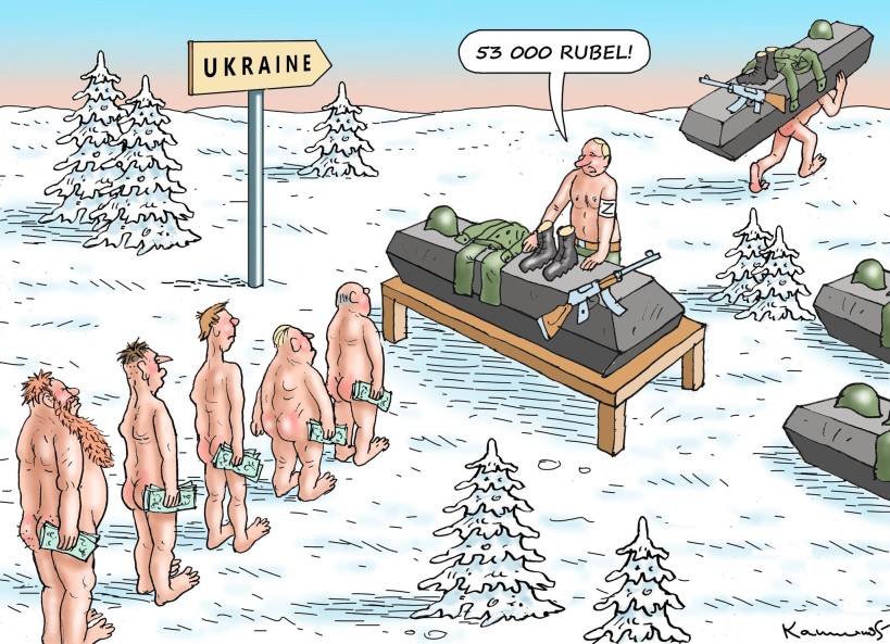 Mobilisoidut ryssät hyvin varustettuna sotaan.jpg