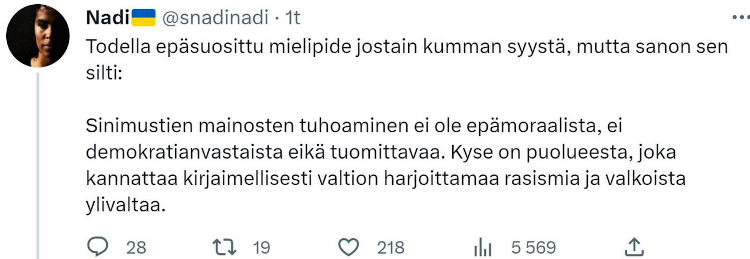 Nadi kehottaa vaalirikokseen