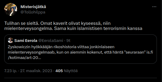 Eerola, Snadi ja Järvinen on samaa porukkaa